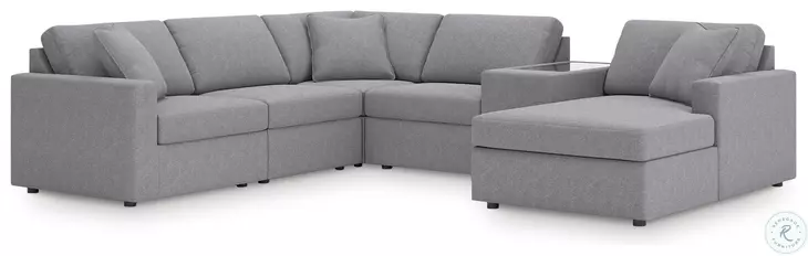 Modmax Granite 6 Piece Performance Fabric Sectional with RAF Chaise