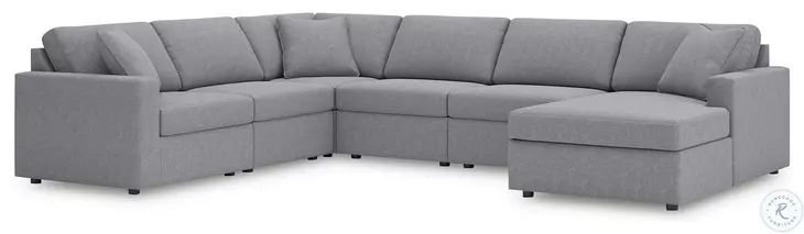 Modmax Granite 6-Piece Performance Fabric Modular Sectional with RAF Chaise