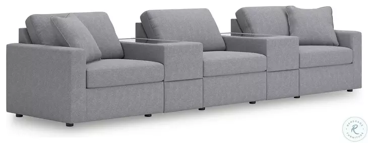 Modmax Granite 5-Piece Performance Fabric Modular Sectional with Storage Consoles