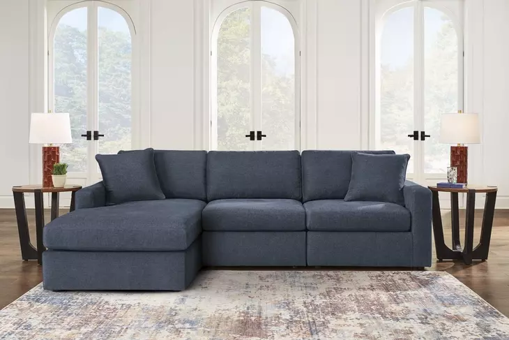 Modmax Ink Performance Fabric 3 Piece Modular Sectional with LAF Storage Chaise
