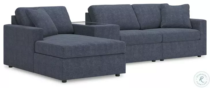 Modmax Ink 4-Piece Performance Fabric Modular Sectional with LAF Chaise and Storage Console