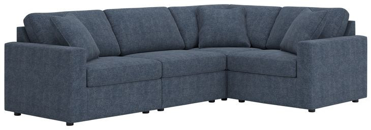 Modmax Ink Performance Fabric 4 Piece Modular Sectional with Armless Chairs