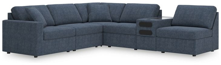 Modmax Ink Performance Fabric 6 Piece Modular Sectional with Audio Console