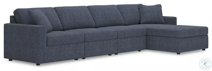 Modmax Ink 4-Piece Performance Fabric Modular Sectional with RAF Chaise