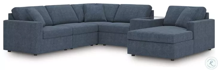 Modmax Ink 6 Piece Performance Fabric Sectional with RAF Chaise
