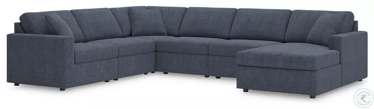 Modmax Ink 6-Piece Performance Fabric Modular Sectional with RAF Chaise