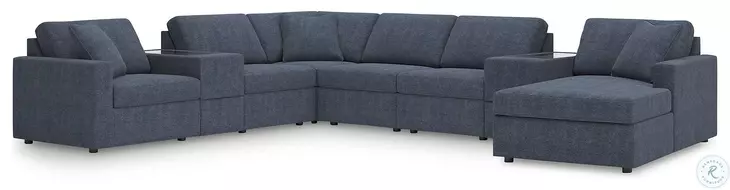 Modmax Ink 8-Piece Performance Fabric Modular Sectional with RAF Chaise and Storage Consoles