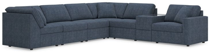 Modmax Ink Performance Fabric 7 Piece Modular Sectional with Storage Console