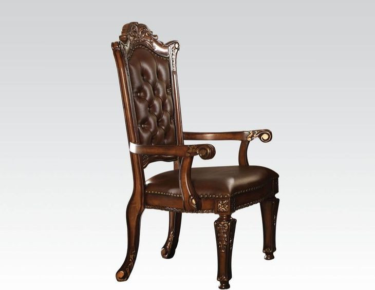 Vendome Brown Upholstered Executive Office Chair with Nailhead Trim