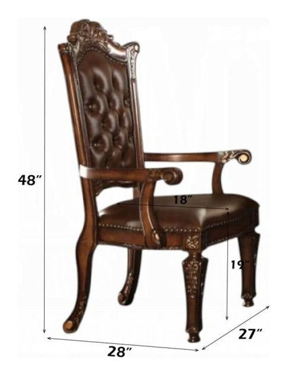 Vendome Brown Upholstered Executive Office Chair with Nailhead Trim