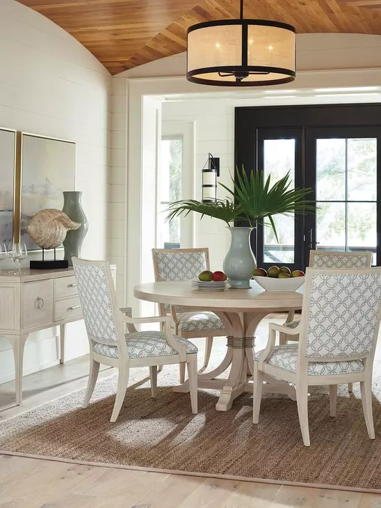 Eastbluff White Upholstered Arm Chair
