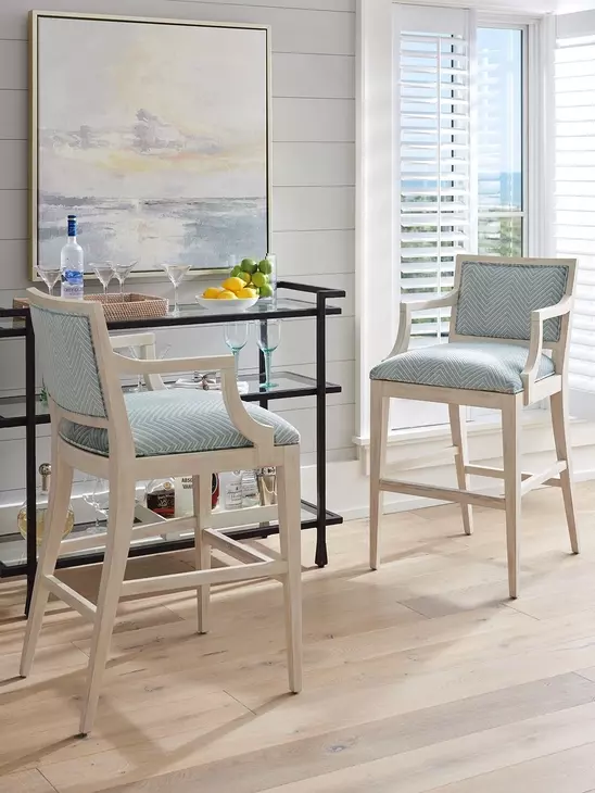 Eastbluff Blue Upholstered Barstool