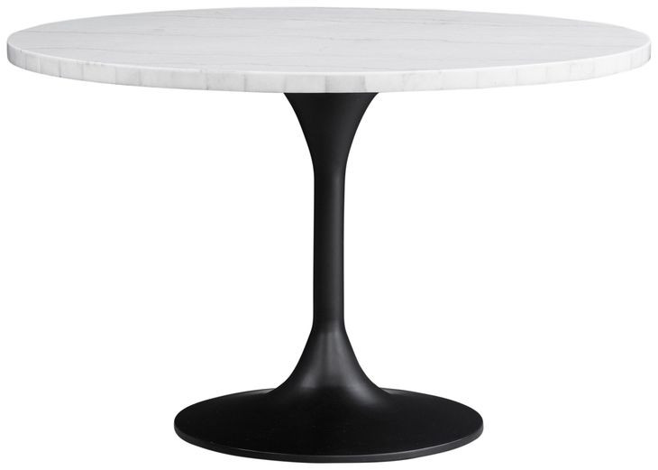 Dunham White Marble and Black Round Dining Room Set
