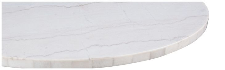 Dunham White Marble and Black 48" Round Dining Table