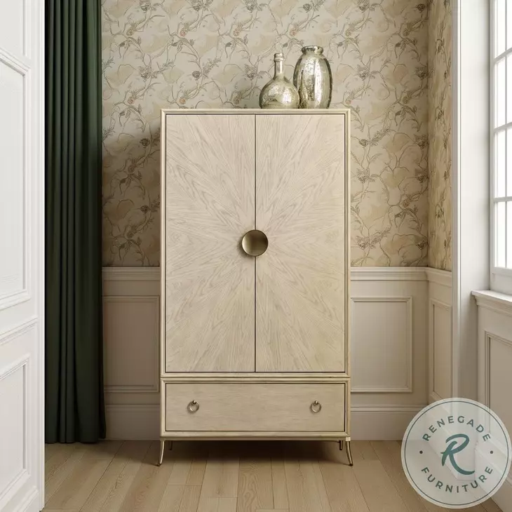 Whitmore Celestia Alabaster And Brassy Champagne Armoire