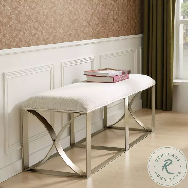 Whitmore Alabaster And Brassy Champagne Bench