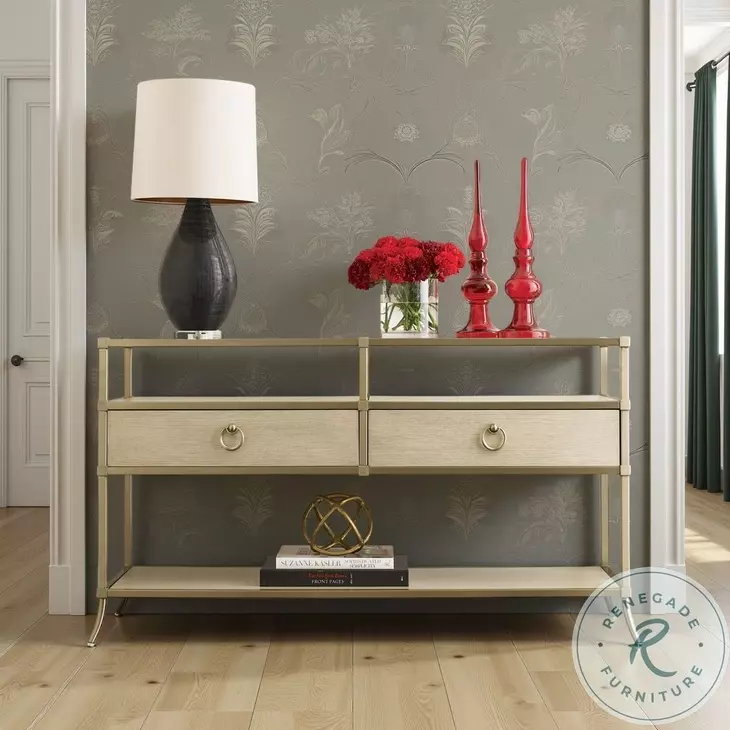Whitmore Positano Alabaster And Brassy Champagne Console Table