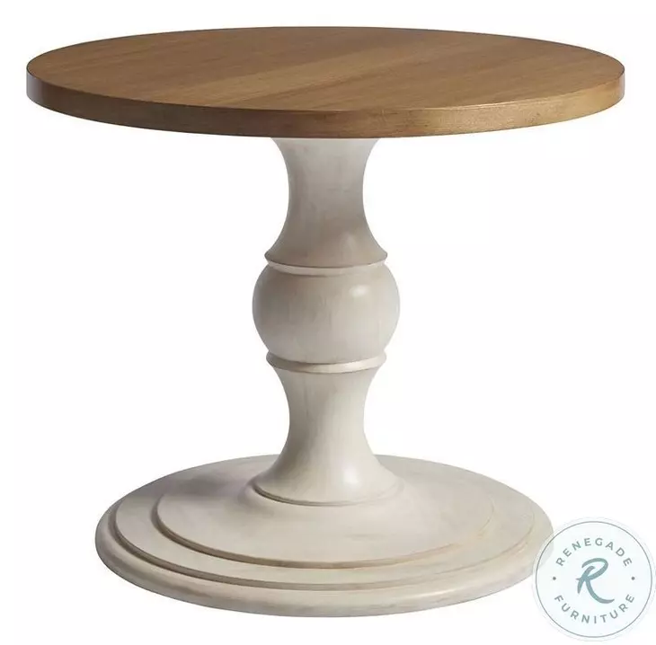 Newport Sandstone And Sailcloth Corona Del Mar 36" Center Table By Barclay Butera