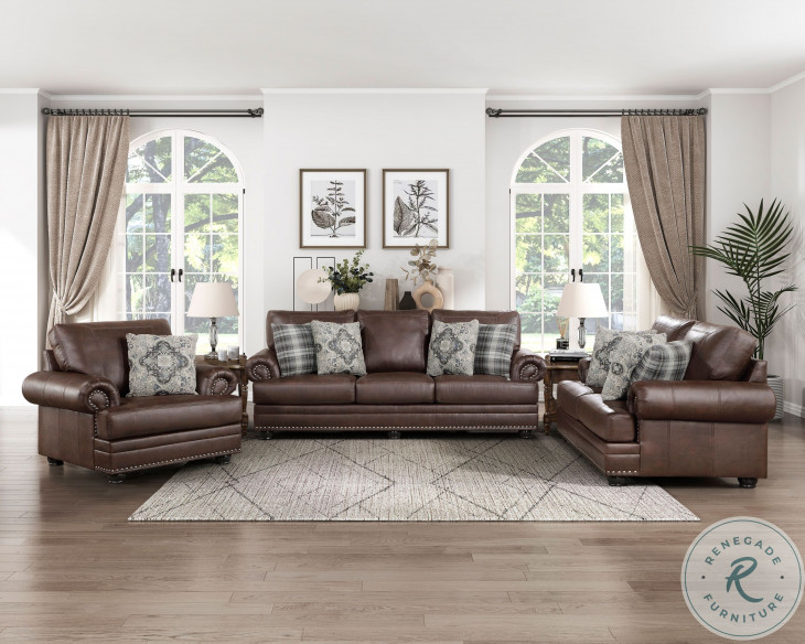 Franklin Dark Brown Living Room Set from Homelegance Coleman Furniture
