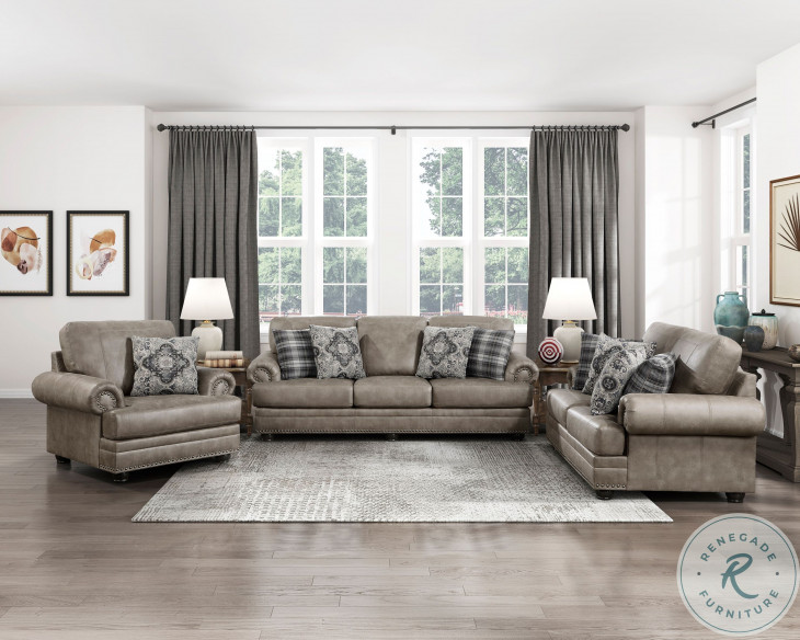 Franklin Mushroom Brown Sofa From Homelegance | Coleman Furniture