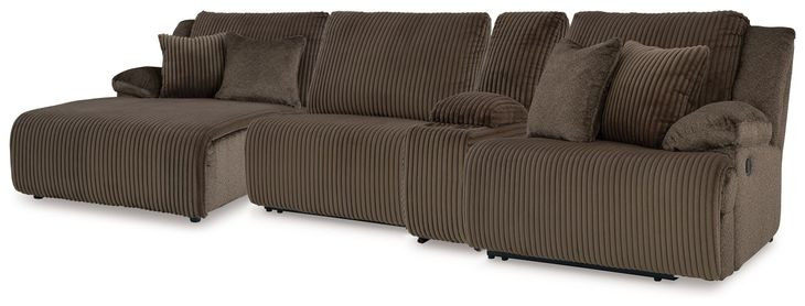 Top Tier Chocolate 4 Piece Modular Reclining Sectional with LAF Chaise