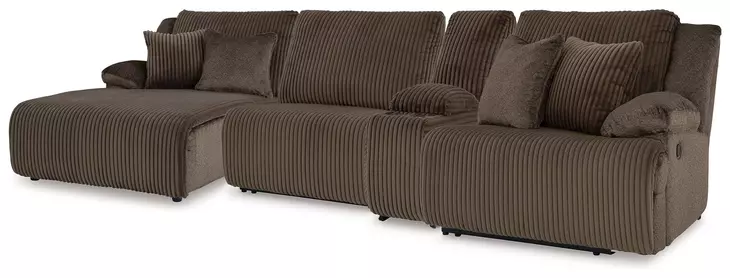 Top Tier Chocolate 4 Piece Modular Reclining Sectional with LAF Chaise