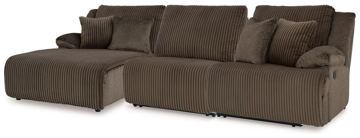 Top Tier Chocolate 3 Piece Modular Reclining Sectional with LAF Chaise