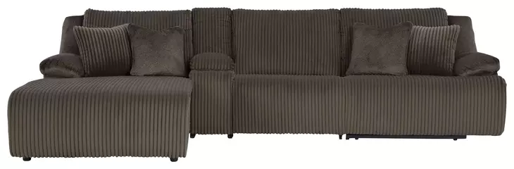 Top Tier Chocolate 4 Piece Modular Reclining Sectional with Chaise