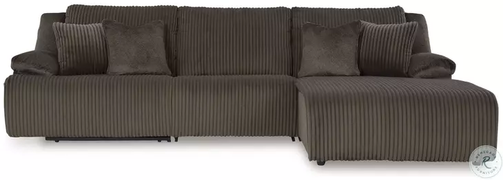 Top Tier Chocolate 3 Piece Sectional Sofa RAF Chaise