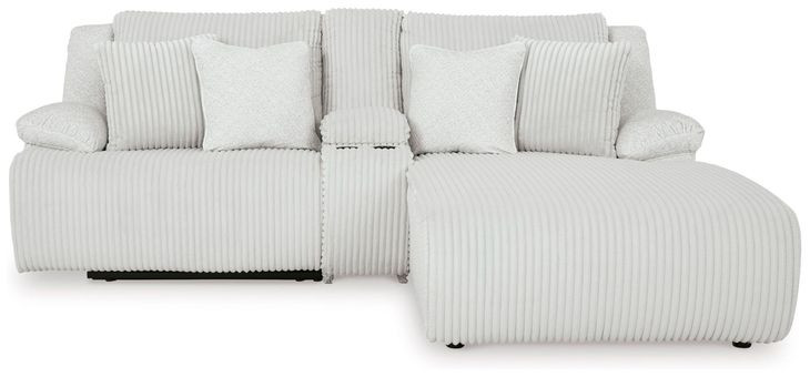 Top Tier Alloy 3 Piece Modular Reclining Sectional with RAF Chaise and Pillows