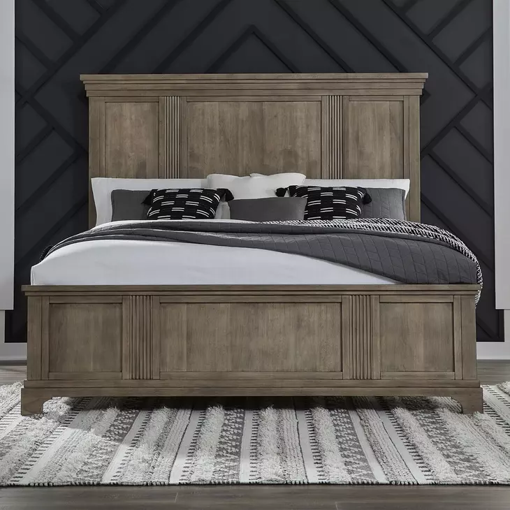 Hillcrest Camel Beige King Panel Bed
