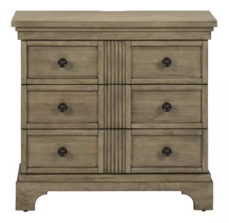 Hillcrest Camel Beige 3 Drawer Bedside Chest with USB Charging