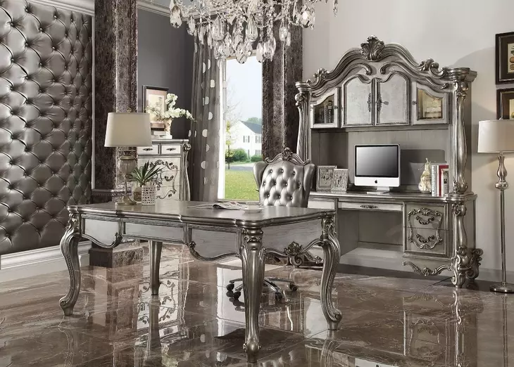 Versailles Antique Platinum 72" Executive Writing Desk