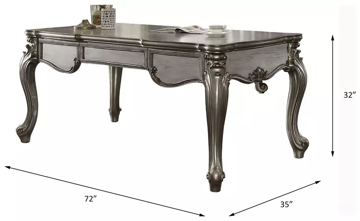 Versailles Antique Platinum 72" Executive Writing Desk