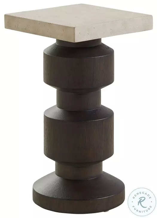 Malibu Cast Concrete And Rich Espresso Surfwood Calamigos Accent Table By Barclay Butera