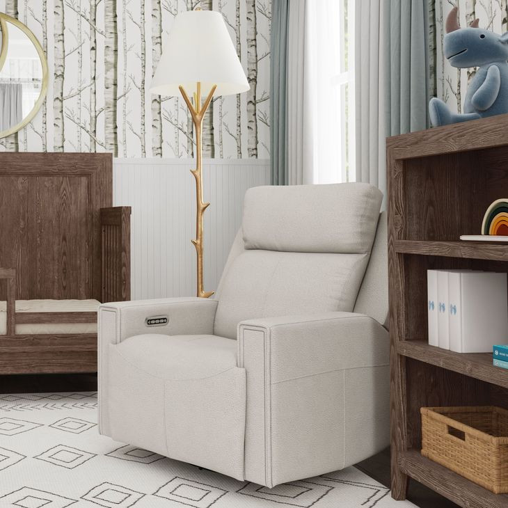 Sierra Linen Upholstered Rocker Power Recliner