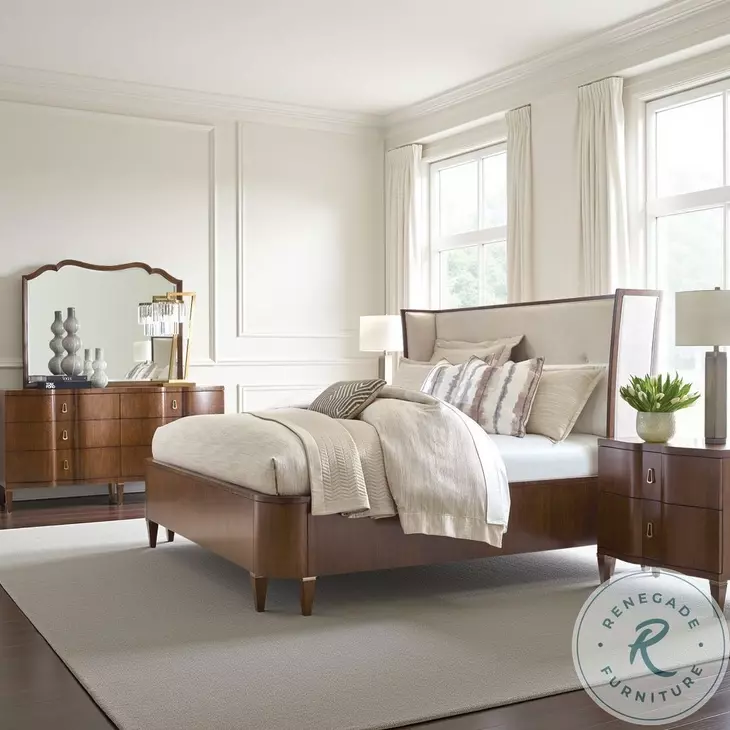 Pinnacle Westhaven Warm Brown Tourmaline Upholstered Queen Panel Bed