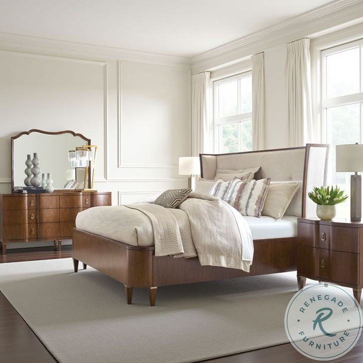 Pinnacle Westhaven Warm Brown Tourmaline Upholstered Panel Bedroom Set