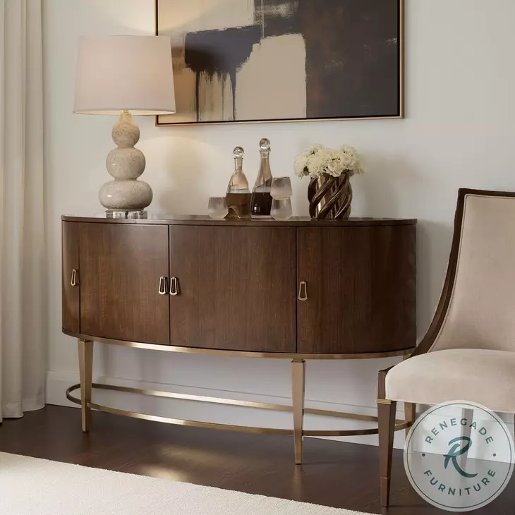 Pinnacle Arbor Warm Brown Tourmaline Demilune Sideboard