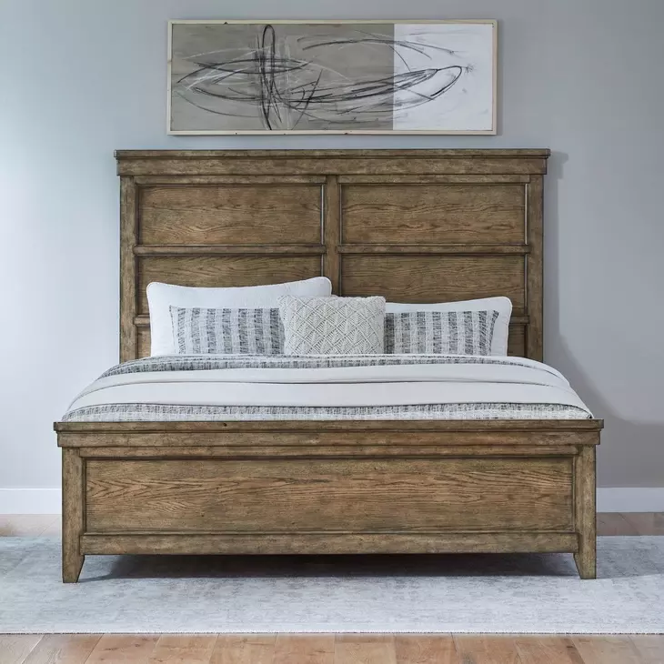 Carolina Park Amber Brown King Panel Bed