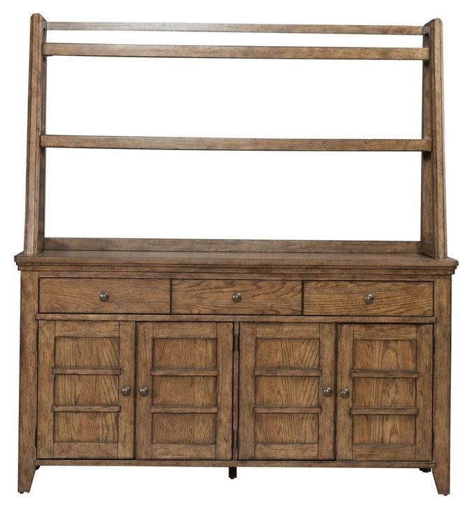 Cypress Grove Amber Brown 4 Door Server with Hutch