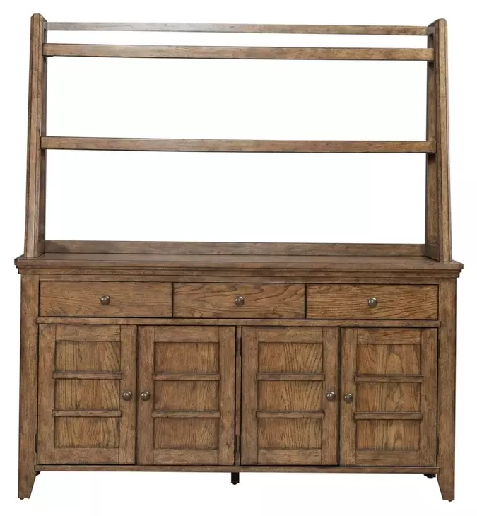 Carolina Park Amber Brown 4 Door Server with Hutch