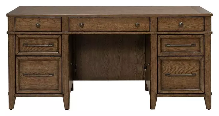 Carolina Park Amber Brown 66" Executive Desk