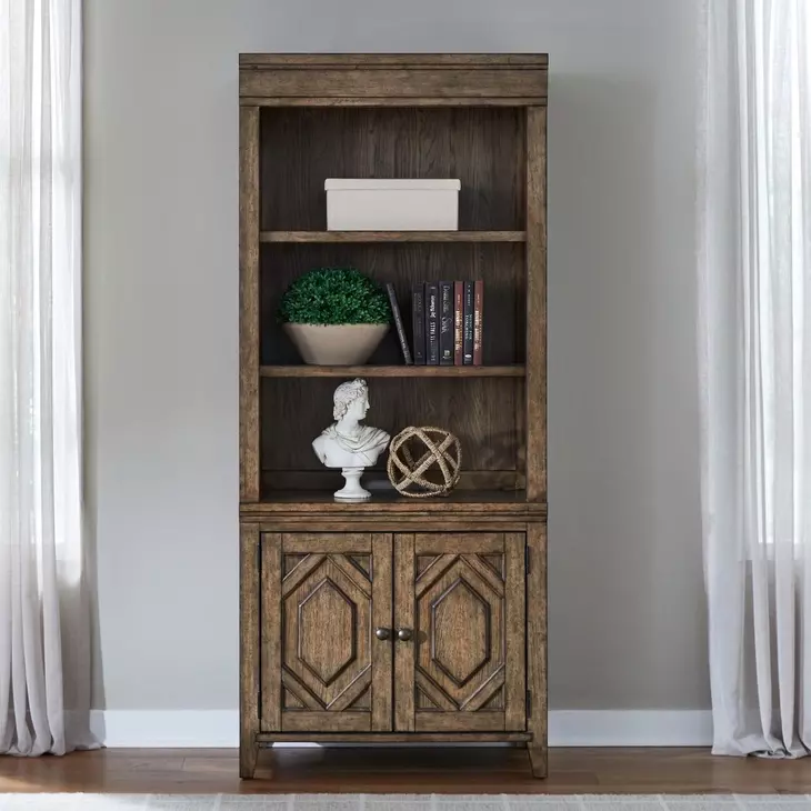 Carolina Park Amber Brown Bunching Bookcase