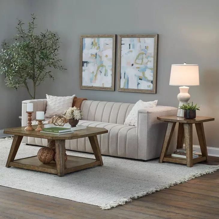 Carolina Park Amber Brown Rectangular Cocktail Table