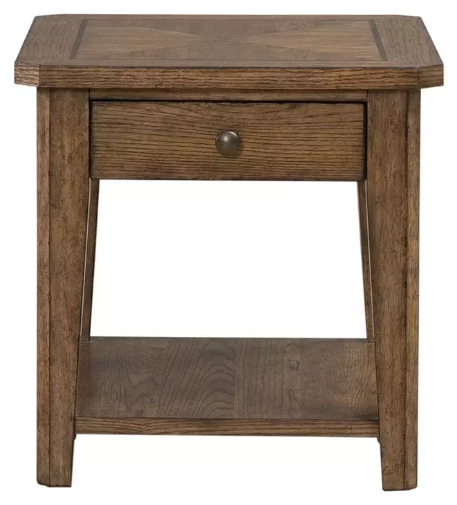 Carolina Park Amber Brown Rectangular End Table