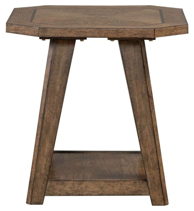 Cypress Grove Amber Brown Octagonal End Table