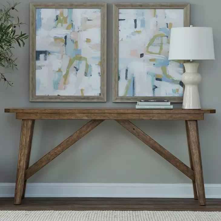 Carolina Park Amber Brown Rectangular Sofa Table