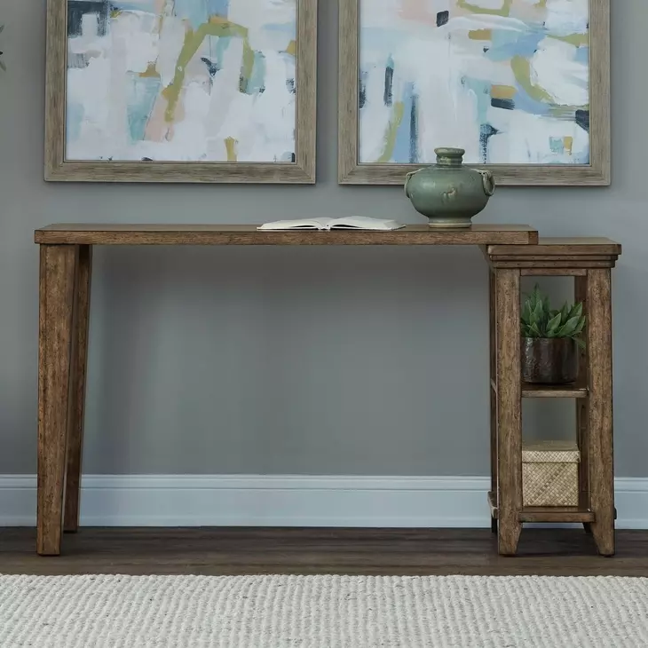 Carolina Park Amber Brown Rectangular Console Table