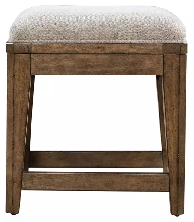 Carolina Park Textured Cream Upholstered Console Stool